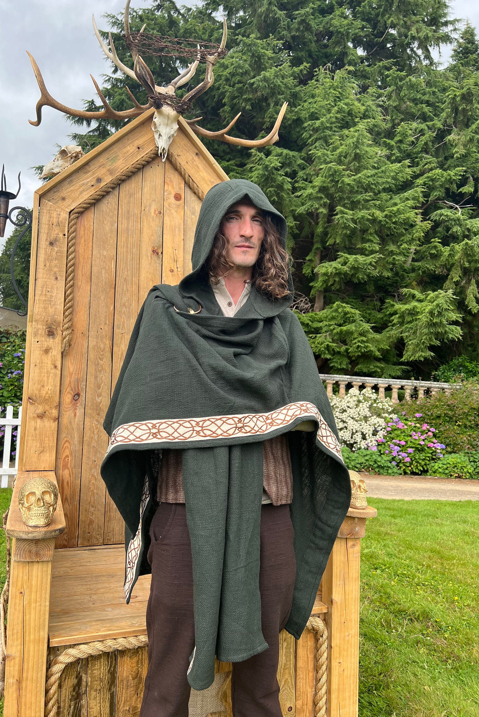 Medieval Cloak Renaissance Cloak With Hood Cuffs Medieval