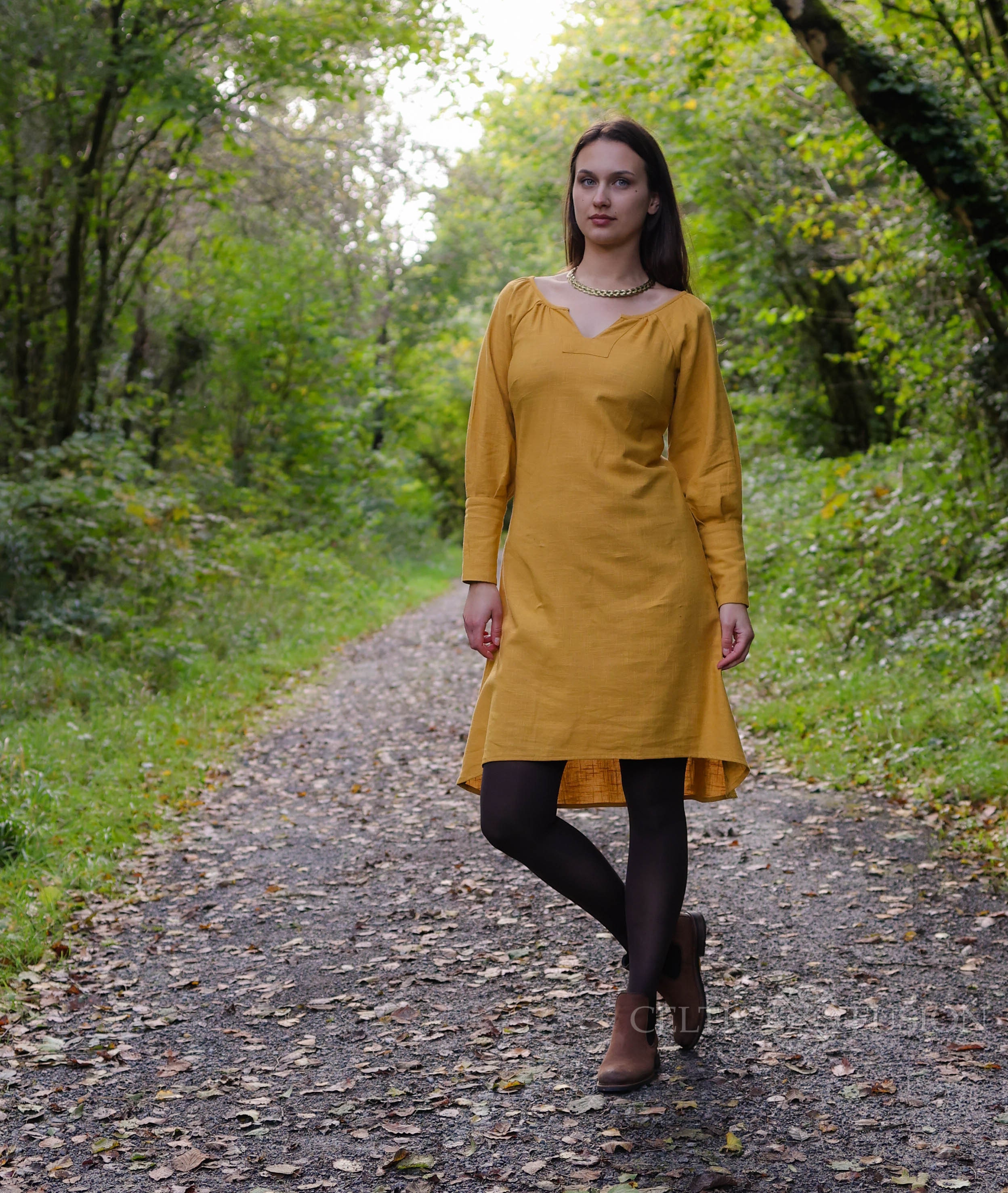 Mustard tunic dress hot sale