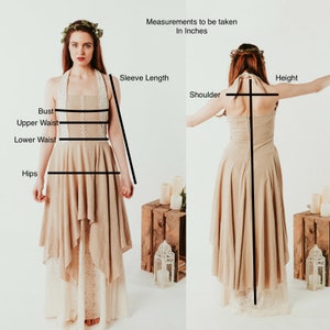 LÍ BAN DRESS Fairytale Custom Ceremony Dress, Natural, Hand-fasting, Sleeved Wedding Dress, Sleeved, Celtic Wedding Dress, Medieval. image 10