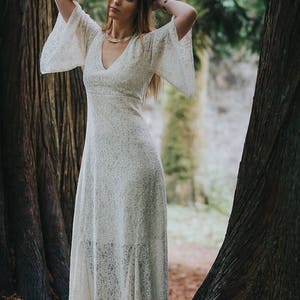 PAGAN QUEEN DRESS Sleeved Celtic Wedding Dress, Woodland, Custom Made Dresses, Natural Design, Pagan, Simple Wedding, Celtic Fusion. image 2