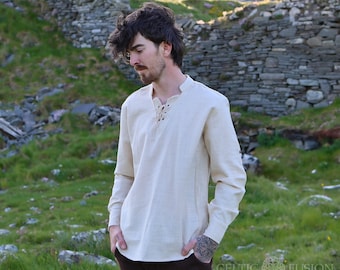 Camicia Medievale Uomo Con Cintura - Maniche Lunghe, Stile Vintage Per Cosplay - Foto 2