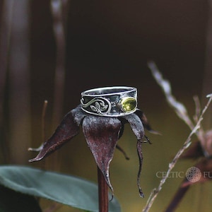 IVY GARDEN RING | Precious Ring, Sterling Silver, Ethereal Ring, Celtic Ring, Red Garnet Ring, Celtic Jewellery, Irish Designs |
