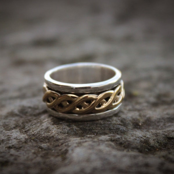 ANNEAU PIVOTANT EN MAILLE | Bague en argent, Bague entrelacs celtique, Bague celtique, Bague irlandaise, Bijoux celtiques, Dessins irlandais | Fusion celtique.