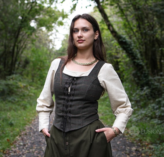 CELTIC BODICE CORSET Renaissance Corset, Renaissance Bodice, Tweed