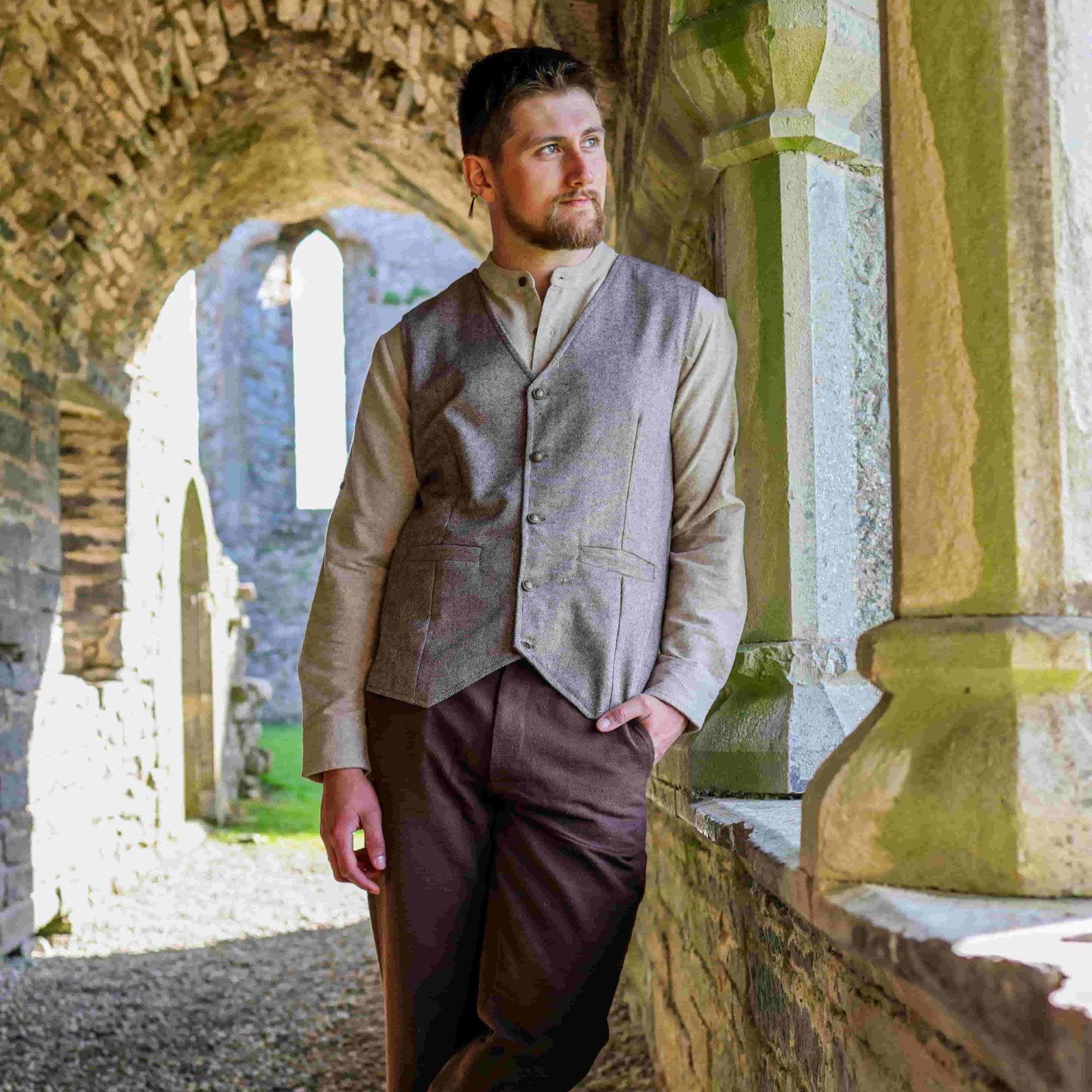 Embroidered Tree of Life Tweed Vest: Celtic Wool Waistcoat - Etsy