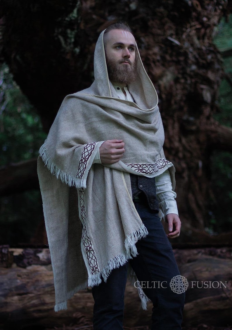 Light Warrior Mens Cloak Druid Cape Celtic Knotwork | Etsy