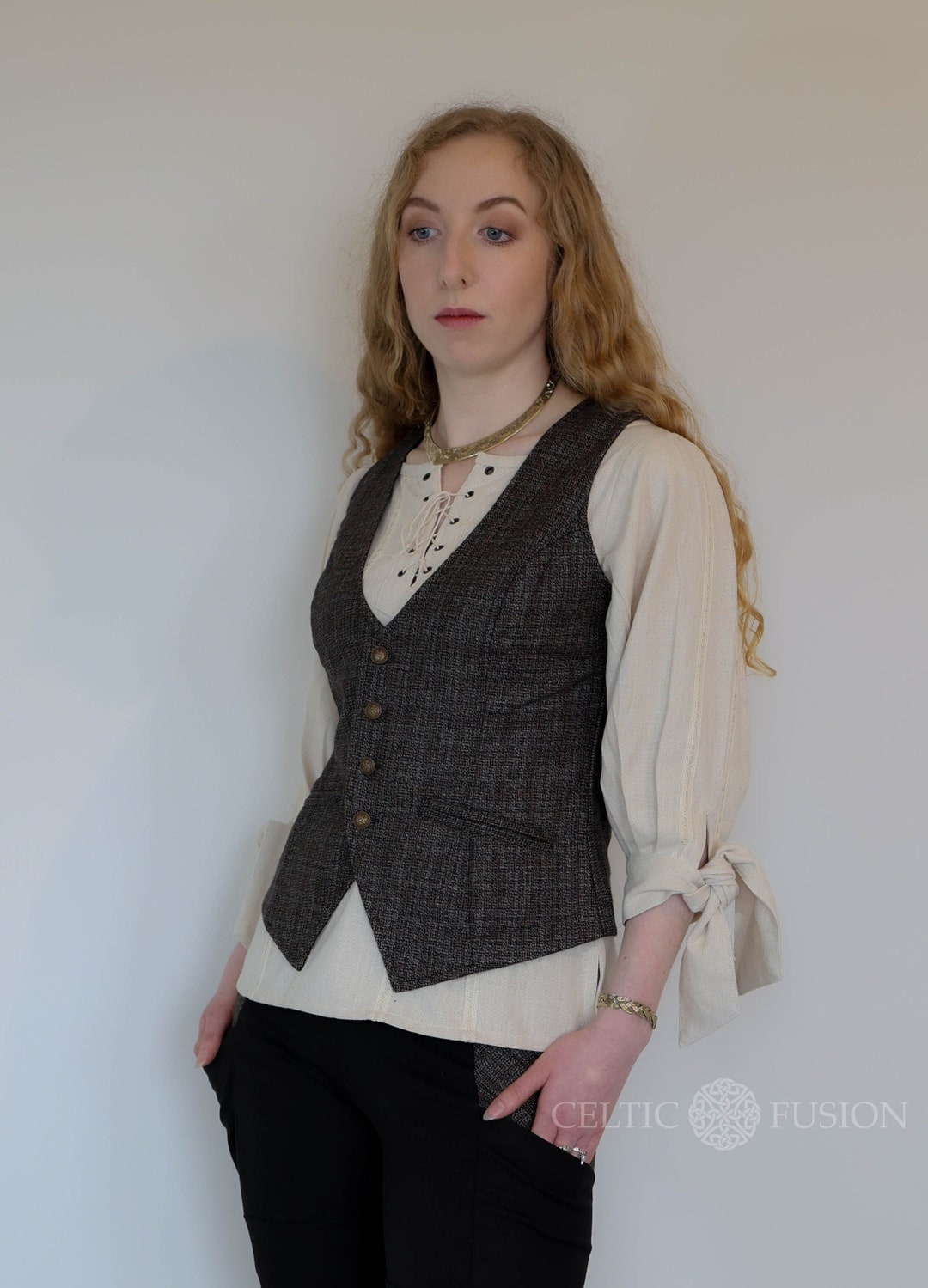MORGAN VEST Tweed Vest Women's Classic Vintage Look 