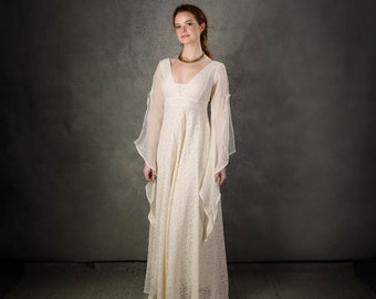 AVA GODDESS WEDDING Dress |Boho wedding dress, sustainable wedding dress, cotton lace wedding gown, flowy wedding dress, rustic wedding gown