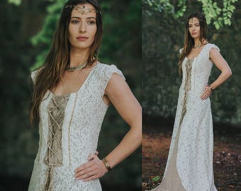 NATURAL FAIRYTALE DRESS | Natural Wedding Dress, Celtic Fusion, Celtic Wedding Dress, Renaissance Dress, Custom Made, Pagan,