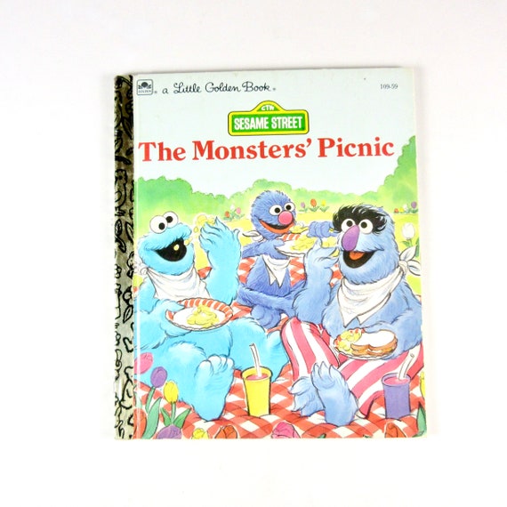 Vintage SESAME STREET the Monster's Picnic Little Golden Book #109