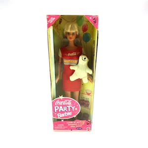 Vintage 1998 COCA-COLA Party BARBIE Doll / Mattel #22964 Special Edition Toy / Sealed New In Box