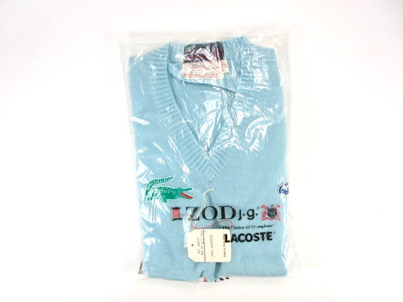 Vintage IZOD JG LACOSTE Light Baby Blue 100 Acrylic Juniors