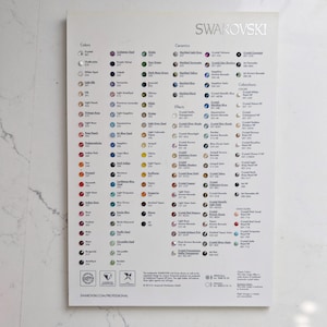 Livre d'échantillons de nuanciers de cristaux Swarovski Professional vintage | Guide de référence des strass Swarovski 2014 | Catalogue de fournitures pour la fabrication de bijoux |