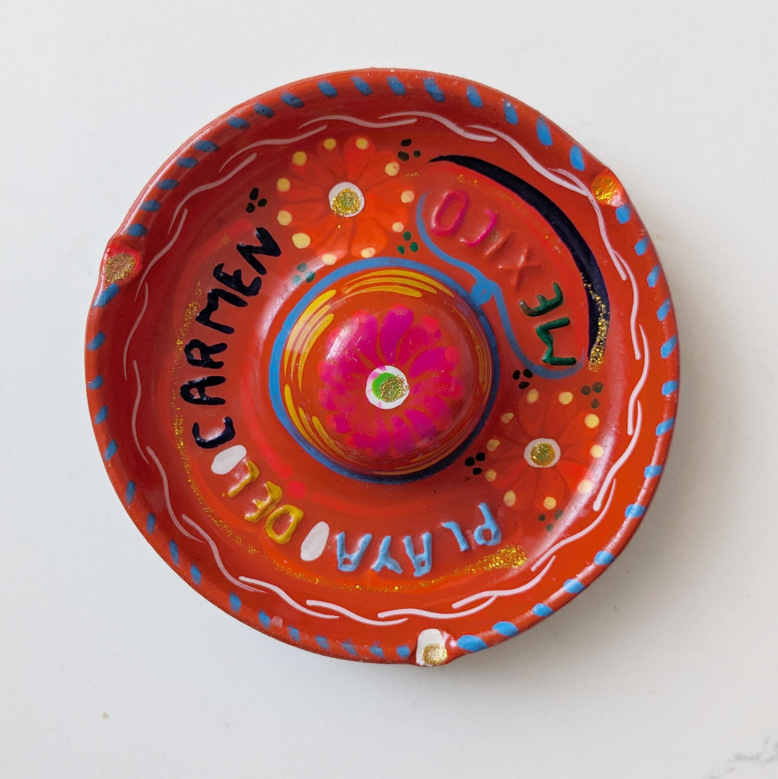 専用＊感謝sale＊summer chic　アーティーチョーク　ドライリース Vintage Mexican Sombrero Ashtray Playa Del Carmen Souvenir Hand