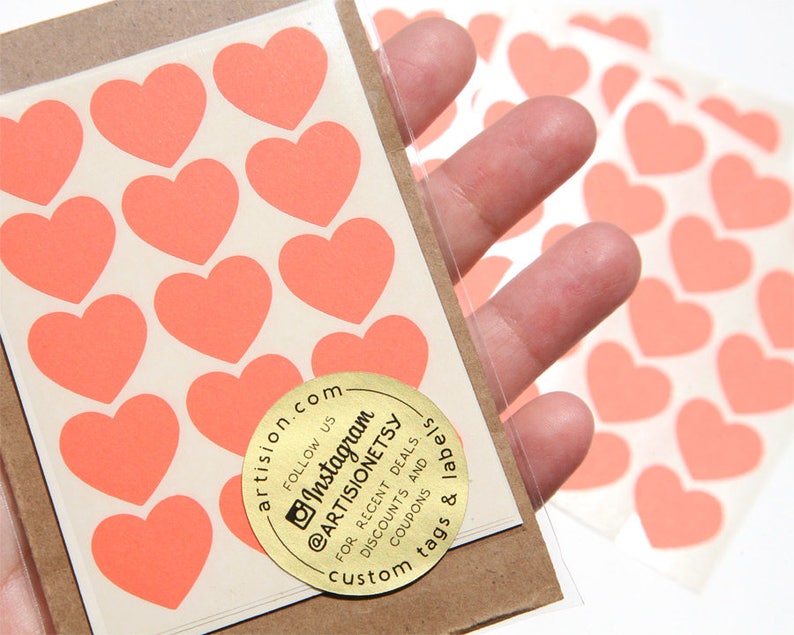 3/4 Mini Heart Stickers Etsy