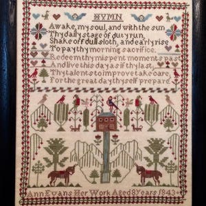 Ann Evans 1843 a Welsh Folk Art Sampler