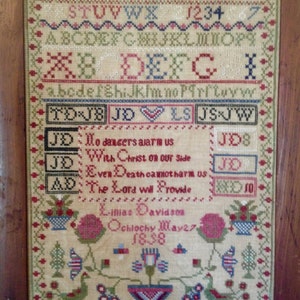 Lillias Davidson 1858 Reproduction Sampler Chart