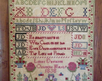 Lillias Davidson 1858 Reproduction Sampler Chart