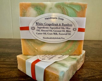 White Grapefruit & Bamboo soap, artisan soap, bath soap, homemade soap