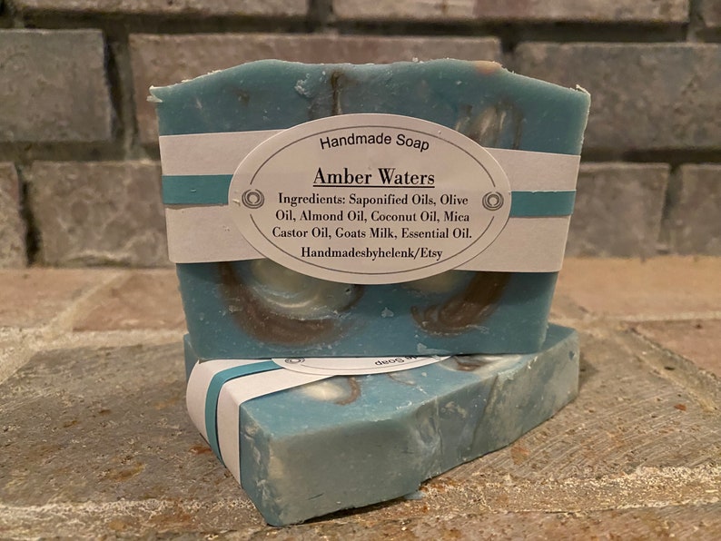 Amber Waters soap, goats milk soap, handmade soap, birthday gifts, bath soap, artisan soap image 1