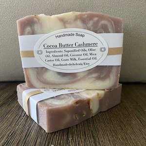 Cocoa Butter Cashmere soap, homemade soap, bath soap, artisan soap, birthday gift, self care gift