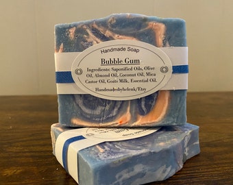 Bubble Gum soap, Homemade soap, cold process soap, goats milk soap, artisan soap