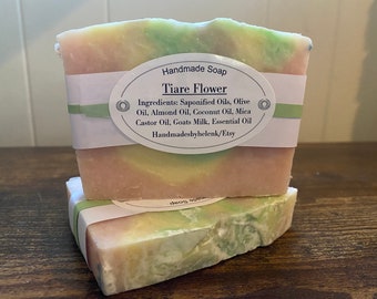 Tiare flower soap, homemade soap, artisan soap