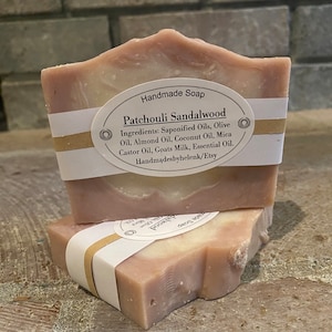 Patchouli Sandalwood homemade soap,  artisan soap, bath soap, goats milk soap