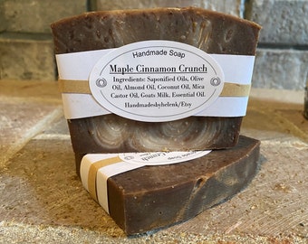 Maple cinnamon, crunch, soap, homemade soap, goats milk soap, bath soap