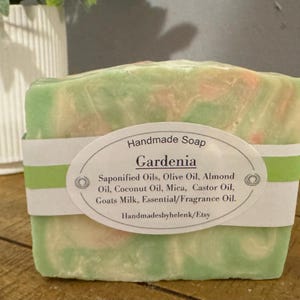 Handmade Gardenia Soap: Goats Milk Creamy Lather, 4.0 oz
