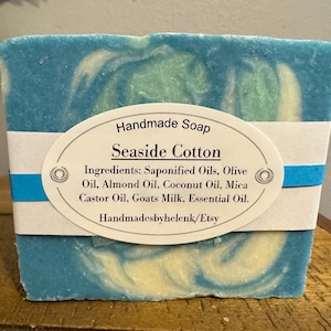 Seaside Cotton Homemade Soap, Goats Milk Artisan Soap