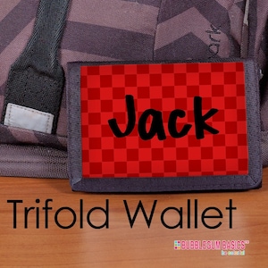Custom Trifold Wallet: Checkered Kids Wallet