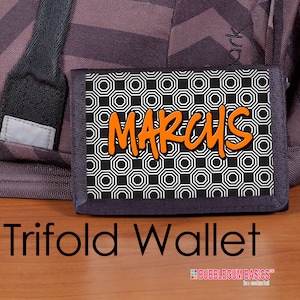 Boy Wallet, Kids Wallet, Personalized wallet, Nylon Wallet, Trifold wallet, Skater wallet