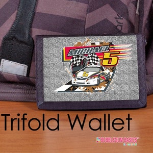 Boys Wallet, Race Car Wallet, custom wallet, Racing wallet, Stock Car wallet, boy wallet