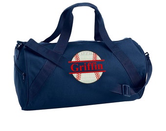 BASEBALL Duffel Bag, Monogrammed SPORTS Bag,  Childrens Kids Boy DesignTeen Backpack tote School Camp Personalized, baseball bag