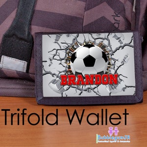 Cartera de fútbol, Cartera para niños, Cartera para niños, Cartera para adolescentes, Regalo para adolescentes, Regalo de fútbol, Fútbol