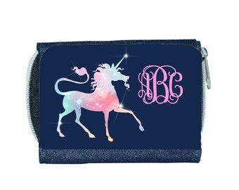 Unicorn wallet - Custom wallet, Girls Coin Purse, Girls Purse, Kids Wallet, Girls wallet, Monogram Wallet