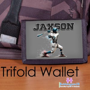 Billetera deportiva, Billetera para niños, Billetera personalizada, Billetera triple de nailon, Billetera para niños, Fútbol americano, Fútbol americano, Béisbol