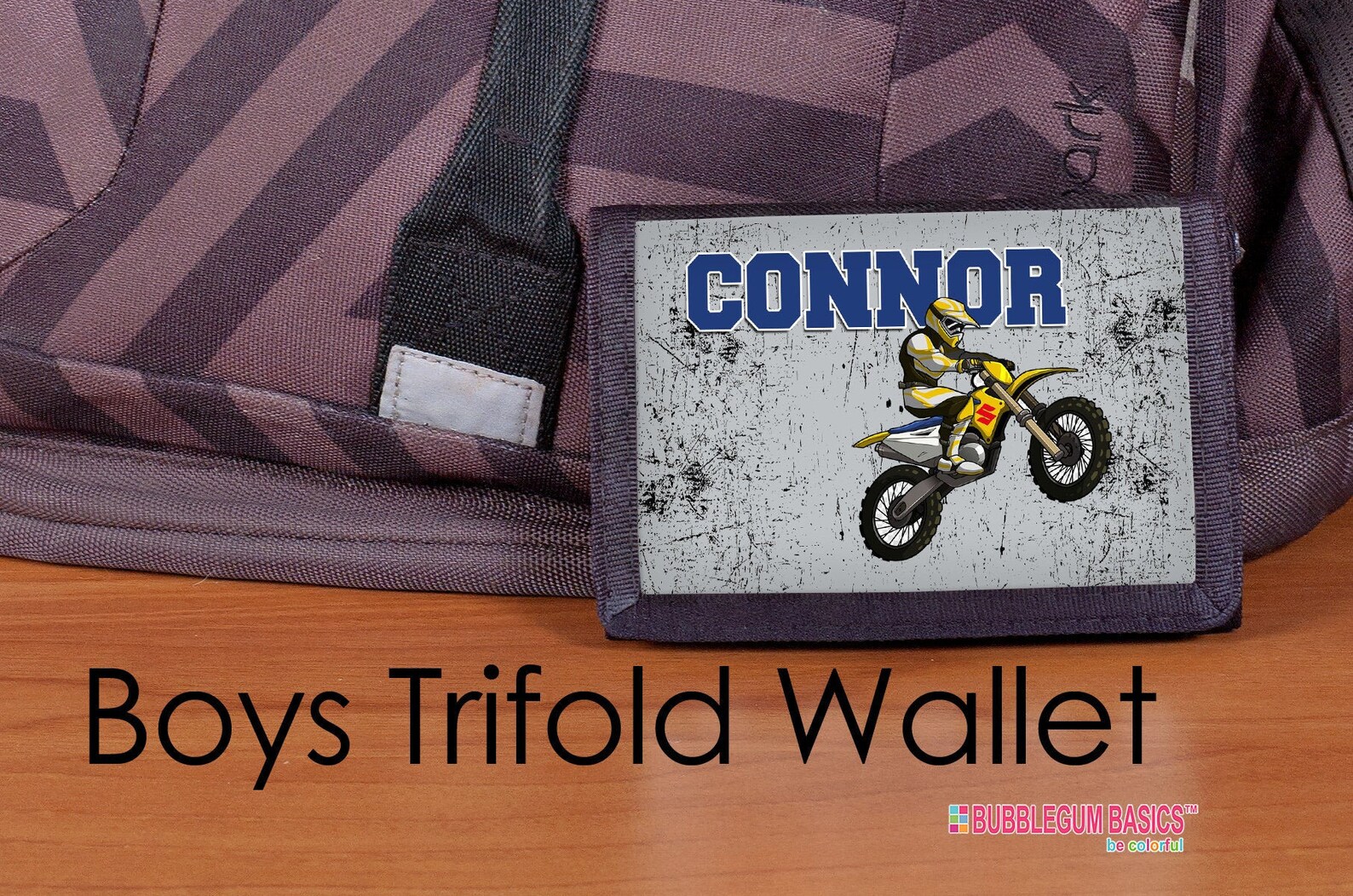 MOTOCROSS Wallet Boys Sports Wallet Personalized Wallet Etsy