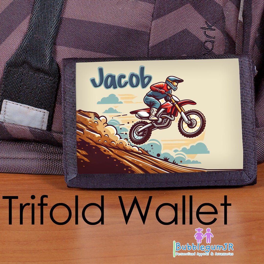 Motocross Wallet, Boys BMX Rider Wallet, Teen Wallet, Boy Wallet, Boys Wallet, Custom Wallet