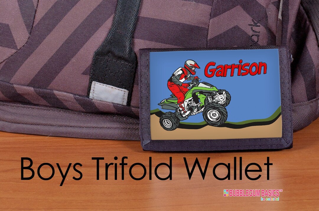 ATV Wallet Boys Sports Wallet Personalized Wallet Nylon Etsy