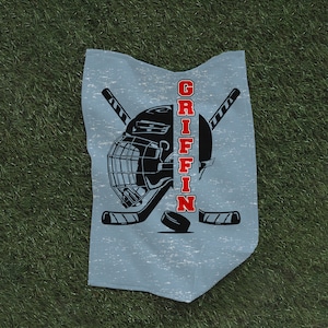 HOCKEY towel, Sports towel, Hand Towel, Kids towel, Personalized and custom Sports Sweat towel, Gym towel, Team gift, Small Towel