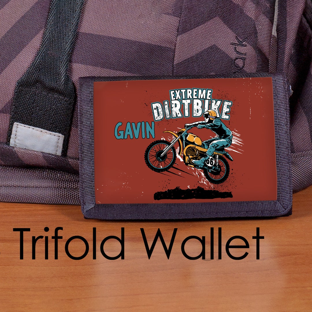 MOTOCROSS Wallet, Boys Sports Wallet, Boy Wallet, Nylon Trifold Wallet ...