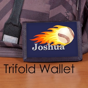 Cartera de béisbol, Cartera para niños, Cartera para niños, Cartera para niños, Cartera personalizada