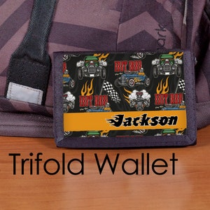 Cartera para niños, Cartera para niños, Cartera hot rod, cartera personalizada, Cartera personalizada para niños