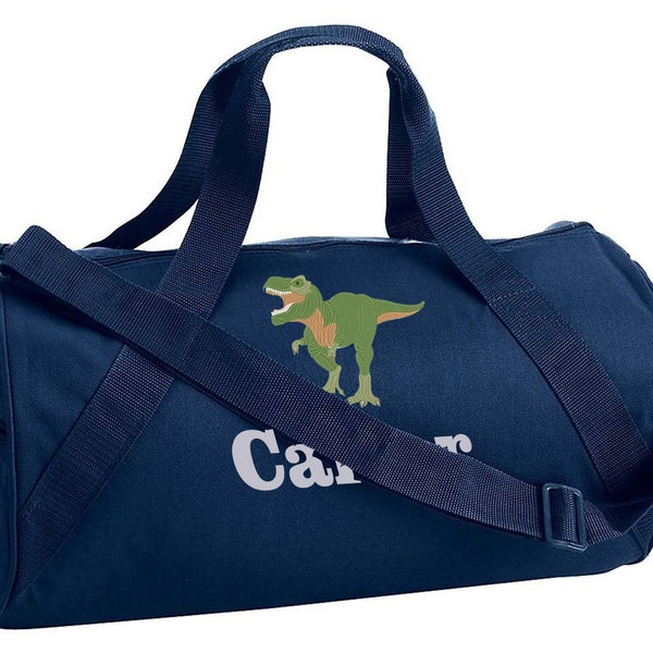 DINOSAUR Embroidered Monogrammed Dinosaur Duffel Bag Children's Bag Boys or Girls Bag School Camp Personalized