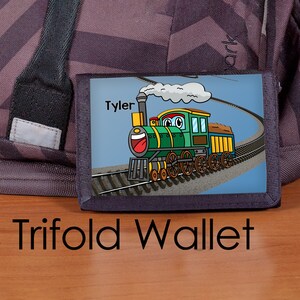 Billetera para niños, billetera personalizada, billetera de tren, billetera triple, billetera para niños, billetera personalizada, billetera para niños