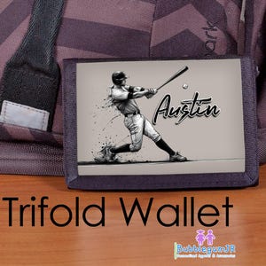 Billetera deportiva, Billetera para niños, Billetera personalizada, Billetera triple de nailon, Billetera para niños, Fútbol americano, Fútbol americano, Béisbol