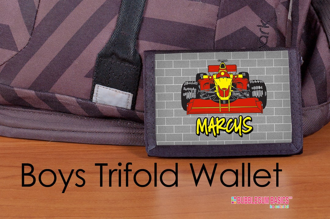 Race Car Wallet, Personalized Wallet, Boys Wallet, Racing Wallet, Stock ...