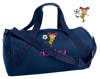 Monogrammed GIRLS SOCCER Bag, Girl or Boy Design, Teen Backpack tote School Camp Personalized, Girls Travel Bag